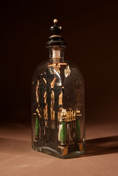 Folk Art Calvary In A Bottle South Germany/ Austrian. - Image 7
