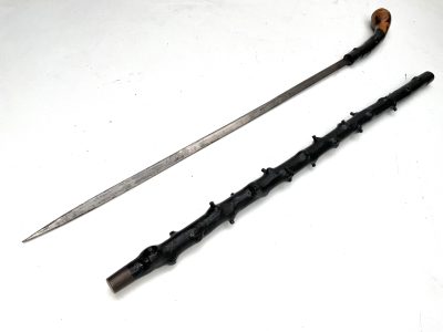 GENTLEMANS WALKING STICK SWORD STICK.  IRISH BLACKTHORN - Image 13