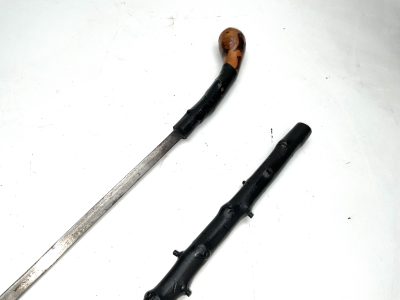 GENTLEMANS WALKING STICK SWORD STICK.  IRISH BLACKTHORN - Image 17