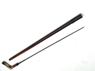 Gentleman’s horn handled walking stick sword stick - Image 19