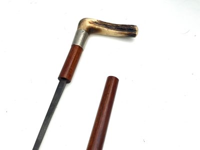 Gentleman’s horn handled walking stick sword stick - Image 6