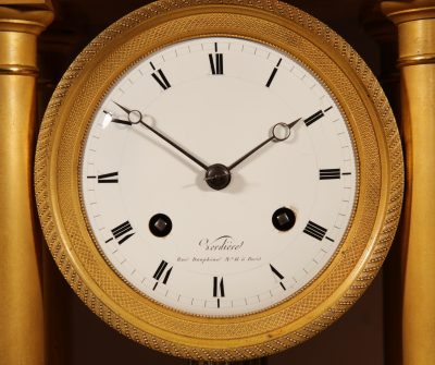 Interesting French Charles X Very Fine Original Gilded Portico Clock Circa 1830. - Image 3