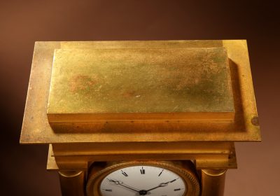 Interesting French Charles X Very Fine Original Gilded Portico Clock Circa 1830. - Image 5
