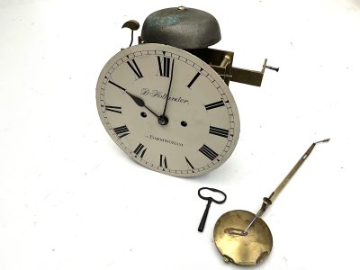 Bracket Clock mahogany cased twin fusse Regency - Image 13