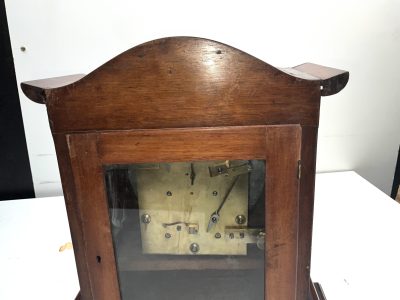Bracket Clock mahogany cased twin fusse Regency - Image 9