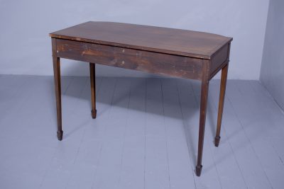 A George III style mahogany and inlaid bow fronted side table - Image 6