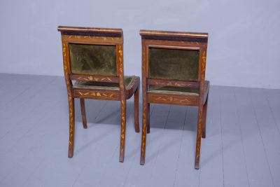 Pair of Dutch Marquetry Inlaid Walnut Side Chairs - Image 6