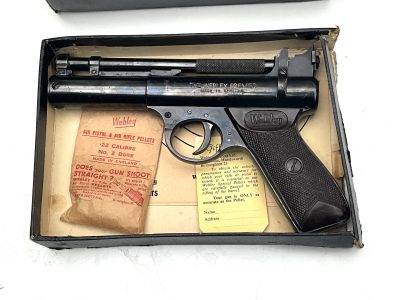 WEBLEY PREMIER .22 PISTOL ORIGINAL BOX - Image 3