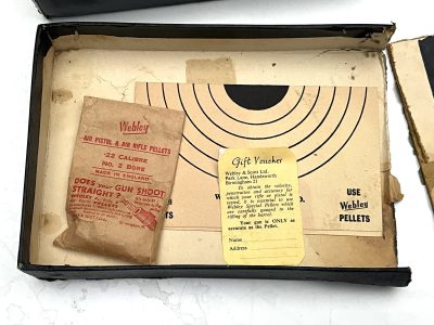 WEBLEY PREMIER .22 PISTOL ORIGINAL BOX - Image 6