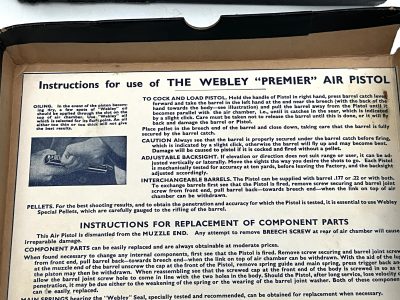 WEBLEY PREMIER .22 PISTOL ORIGINAL BOX - Image 16