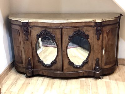 CREDENZA BURR WALNUT MARBLE TOPPED CIRCA 1850 - Image 12