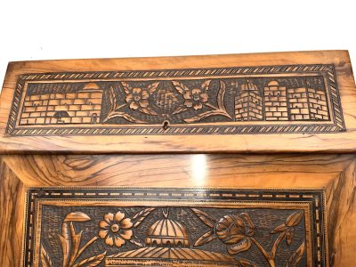 TEMPLE MOUNT CARVED OLIVE WOOD WRITING SLOPE - Image 3