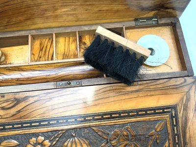 TEMPLE MOUNT CARVED OLIVE WOOD WRITING SLOPE - Image 6