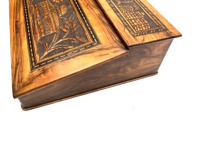 TEMPLE MOUNT CARVED OLIVE WOOD WRITING SLOPE - Image 11