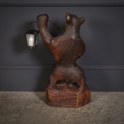 Carved Wood Black Forest Bear Lamp - Image 6