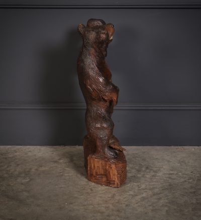 Carved Wood Black Forest Bear Lamp - Image 7