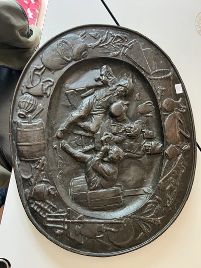 Rapouse copper wall plaque After David Teniers Tavern Scene - Image 4