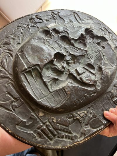 Rapouse copper wall plaque After David Teniers Tavern Scene - Image 3