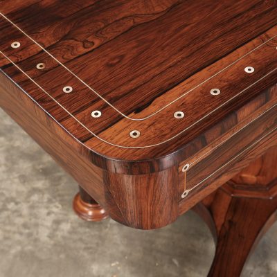 Brass Inlaid Rosewood Library Table - Image 2