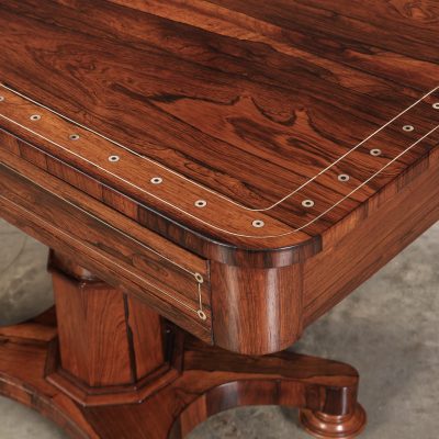 Brass Inlaid Rosewood Library Table - Image 7