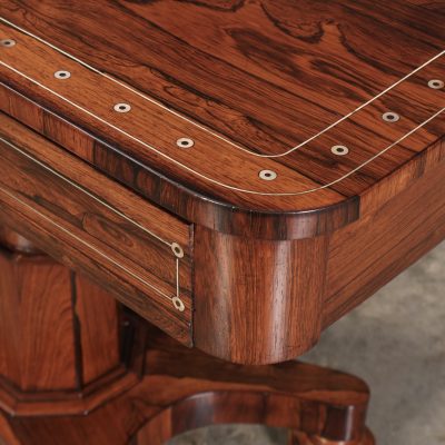 Brass Inlaid Rosewood Library Table - Image 10