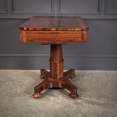 Brass Inlaid Rosewood Library Table - Image 16