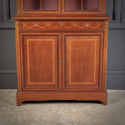 Marquetry Inlaid Mahogany Glazed Cabinet - Image 3