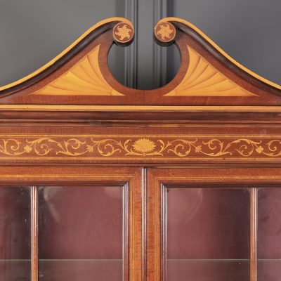 Marquetry Inlaid Mahogany Glazed Cabinet - Image 5