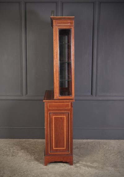 Marquetry Inlaid Mahogany Glazed Cabinet - Image 12