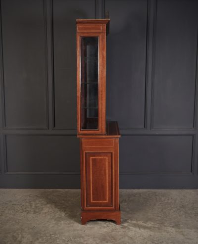 Marquetry Inlaid Mahogany Glazed Cabinet - Image 14