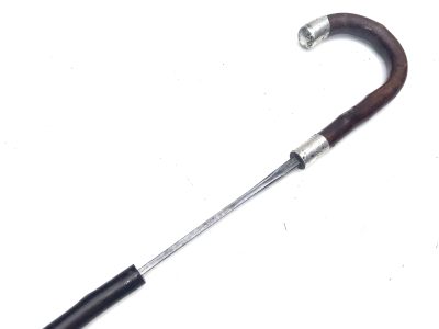 CHERRY WOOD GENTLEMAN’S WALKING STICK SWORD STICK. - Image 6