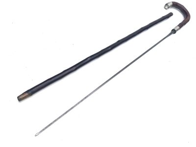 CHERRY WOOD GENTLEMAN’S WALKING STICK SWORD STICK. - Image 7