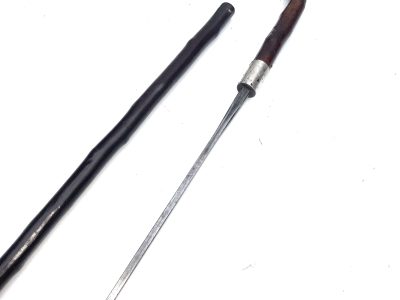CHERRY WOOD GENTLEMAN’S WALKING STICK SWORD STICK. - Image 9