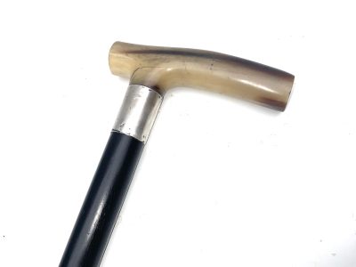 GENT’S EBONY & HORN WALKING STICK SWORD STICK - Image 6