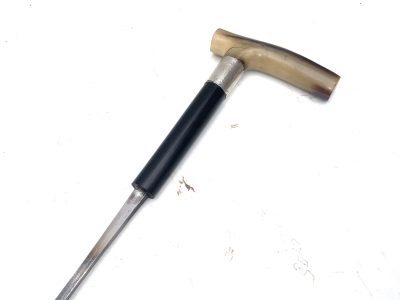 GENT’S EBONY & HORN WALKING STICK SWORD STICK - Image 7