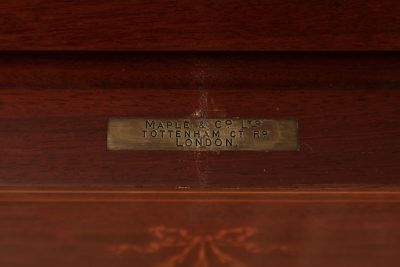Mahogany Marquetry Inlaid Surprise Drinks Table By Maple & Co. - Image 6