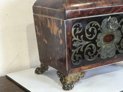 TORTOISE SHELL & BUELLE TEA CADDY - Image 3