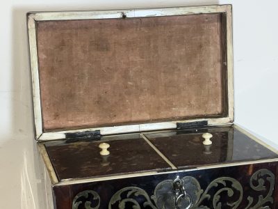 TORTOISE SHELL & BUELLE TEA CADDY - Image 8