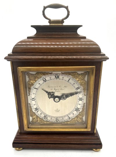 Lovely Elliot Walnut case Mantel Clock – 8 day garrard movement clock - Image 10