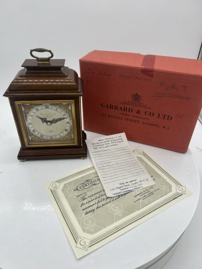 Lovely Elliot Walnut case Mantel Clock – 8 day garrard movement clock - Image 8