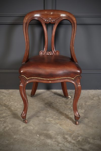 Mahogany & Leather Library Desk Chair - Image 4