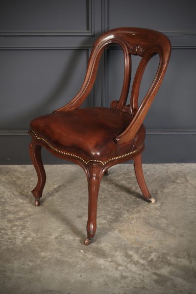 Mahogany & Leather Library Desk Chair - Image 6