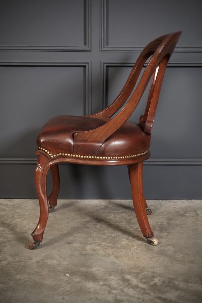 Mahogany & Leather Library Desk Chair - Image 10