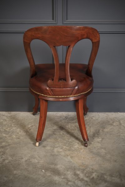 Mahogany & Leather Library Desk Chair - Image 9