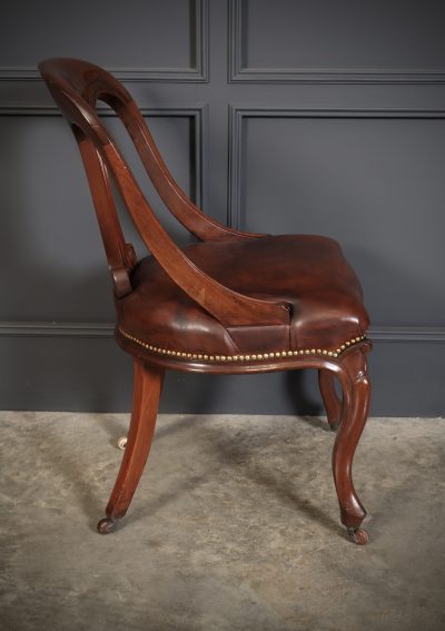 Mahogany & Leather Library Desk Chair - Image 11