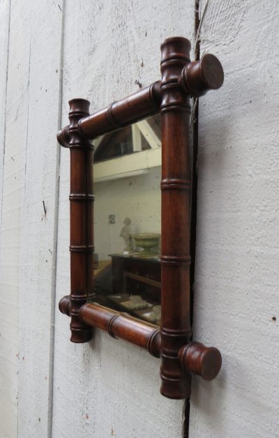 Antique French Faux Bamboo Mirror - Image 2