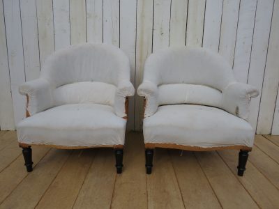 Pair Of Antique French Napoleon III Tub Armchairs - Image 2
