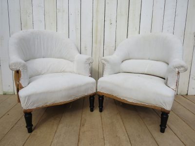 Pair Of Antique French Napoleon III Tub Armchairs - Image 9