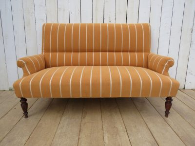 Antique French Napoleon III Scroll Top Sofa - Image 2