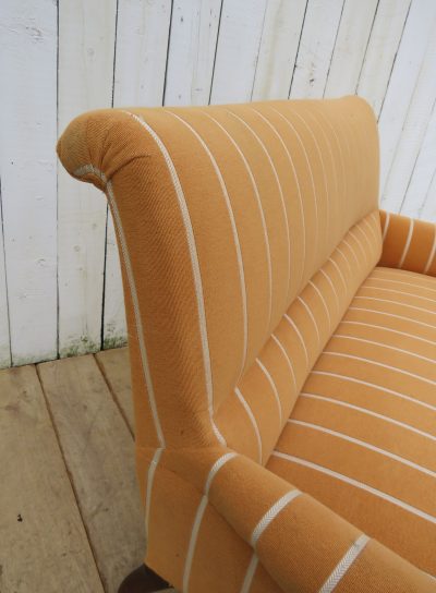 Antique French Napoleon III Scroll Top Sofa - Image 3